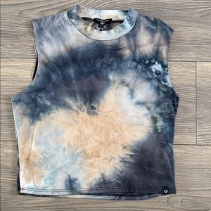 True Religion Black and Tan Tie-Dye Muscle Tee